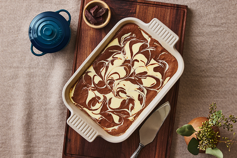 Chocolate Brownies Marbled With Cream Cheese